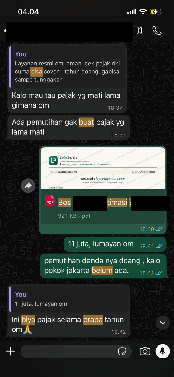 Testimoni pelanggan cek pajak kendaraan via WhatsApp (3)