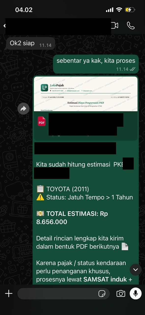 Testimoni pelanggan cek pajak kendaraan via WhatsApp (6)
